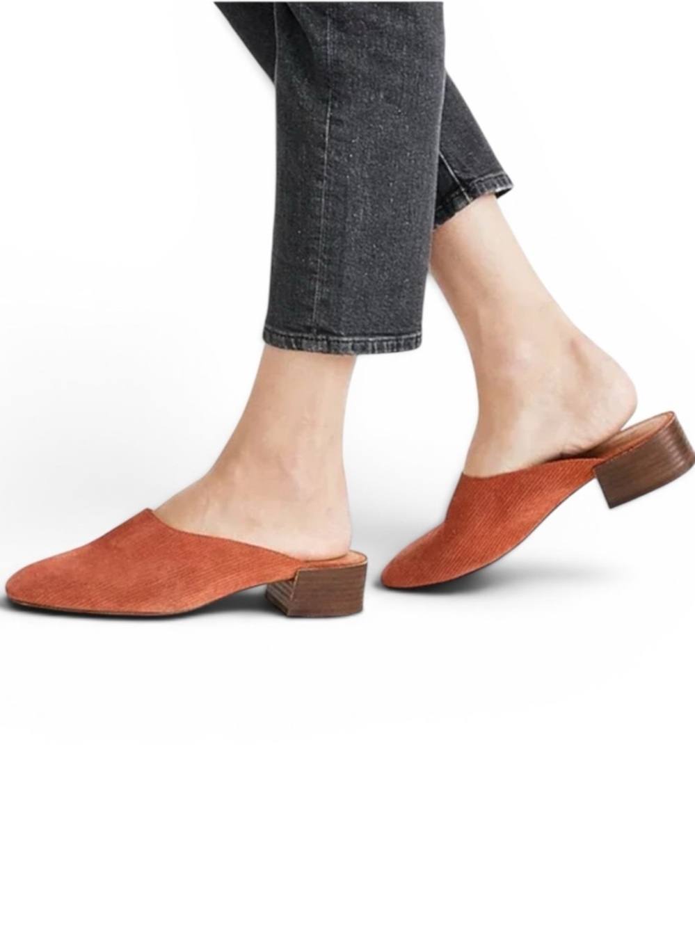 Madewell Alicia Rust Corduroy Mules